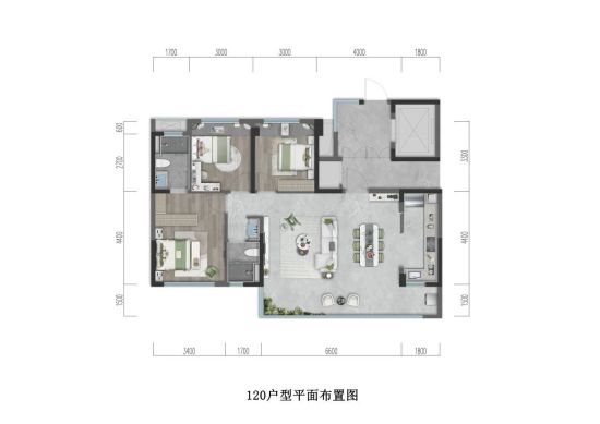 樹高·北湖麗璟建面約120平方米戶型圖 樹高·北湖麗璟建面約120平方米戶型圖