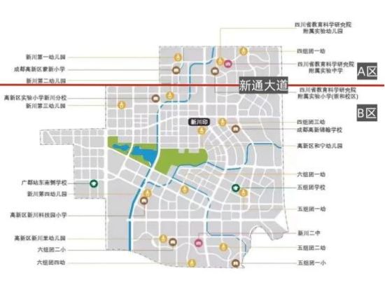 新川規劃的24所學校分布示意圖信息源自新川科技園&成都高新教育文化體育局公眾號 新川規劃的24所學校分布示意圖信息源自新川科技園&成都高新教育文化體育局公眾號