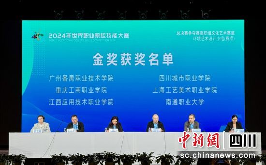 比賽成績公布現場。四川城市職業學院供圖 比賽成績公布現場。四川城市職業學院供圖