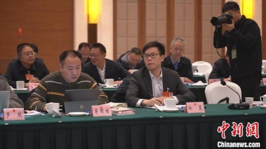 四川省人大代表、騰訊科技(成都)有限公司總經(jīng)理林夏(前排右一)在今年四川省兩會的小組會議上聆聽與會代表發(fā)言。呂楊 攝 四川省人大代表、騰訊科技(成都)有限公司總經(jīng)理林夏(前排右一)在今年四川省兩會的小組會議上聆聽與會代表發(fā)言。呂楊 攝